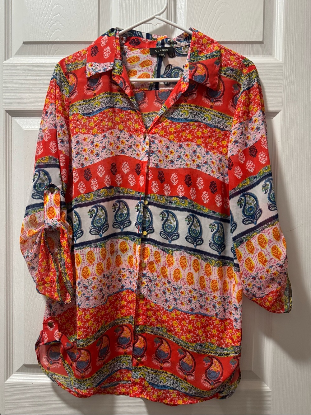 Glamour Red Paisley & Floral Button-Down Shirt